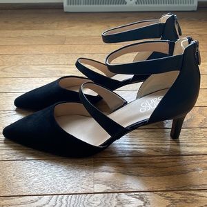 Franco Sarto Black Suede Dress Heels